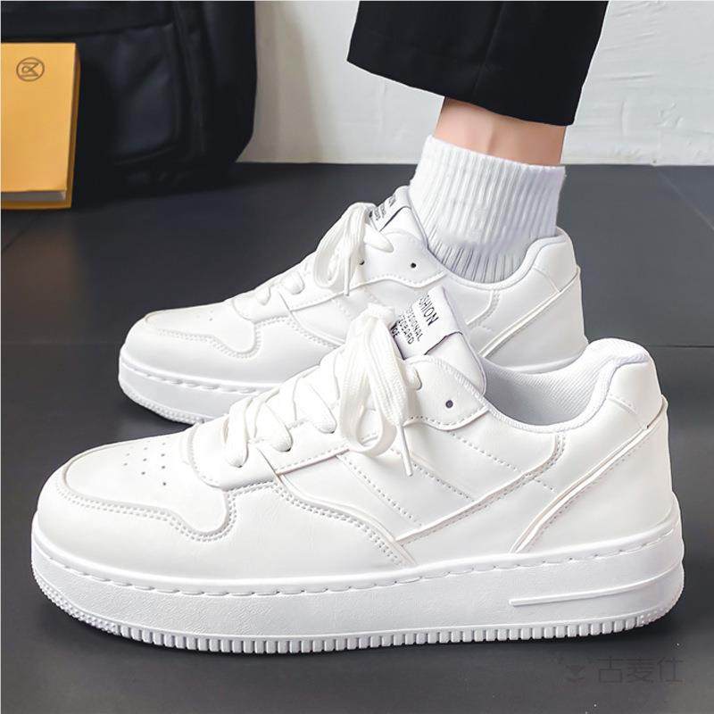 Men's White, Cream and Navy Platform Retro Trainer Sneakers