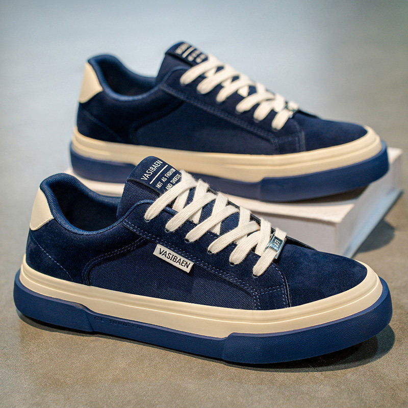 Men's Navy, Black and Cream Canvas Sneakers