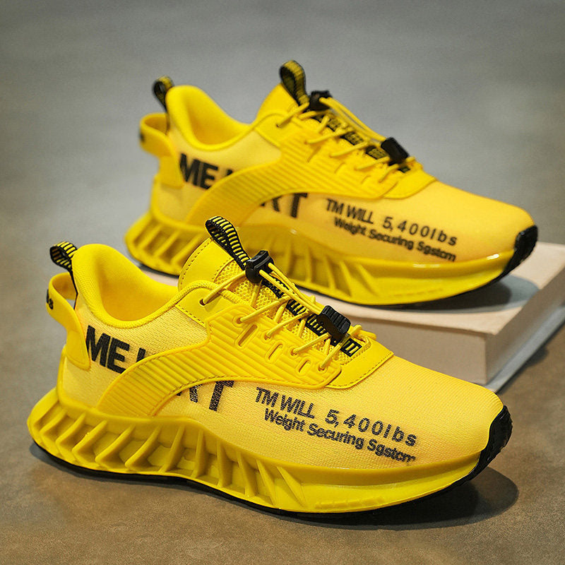 Men's Bright Yellow Chunky Running Sneakers