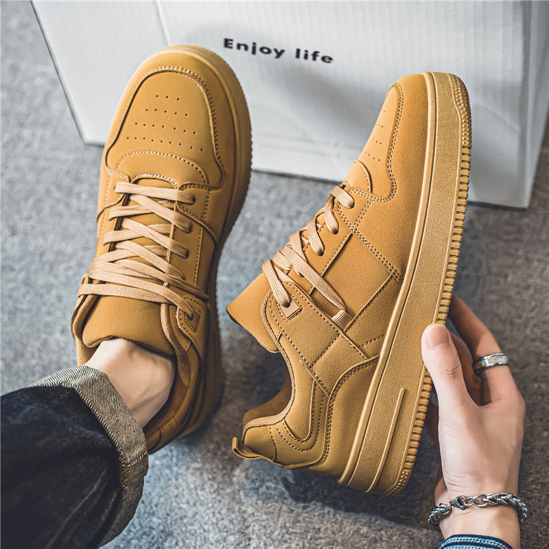 Men's Tan, Silver and Brown Platform Retro Retro Trainer Sneakers