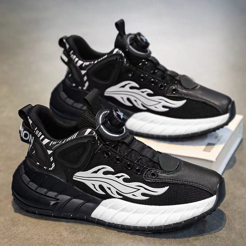 Men's White, Black and Silver Platform Slip-On Sneakers